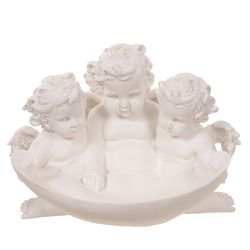 Trio de Anjinhos Resina Branco Decoração 27cm - 4... - BARBIZAN DECORE
