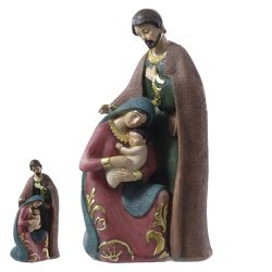 Enfeite Natalino Resina Sagrada Família Jesus 17cm... - BARBIZAN DECORE