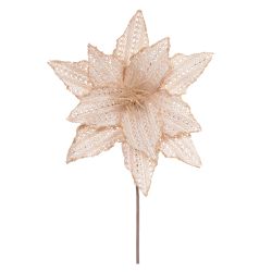 Flor Natalina Rustica Palhinha Luxo Natal Bege - 4... - BARBIZAN DECORE