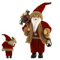 Papai Noel Em Pé Saco De Presente Vermelho Veludo ... - BARBIZAN DECORE