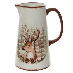 Jarra Vaso Decorativo em Porcelana Rena Natal - 4... - BARBIZAN DECORE