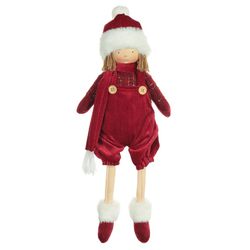 Enfeite Natal Menino Sentado Roupinha Tweed Macacã... - BARBIZAN DECORE