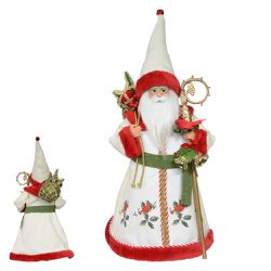 Papai Noel Em Pé 45cm Verde E Vermelho Luxo Natal ... - BARBIZAN DECORE