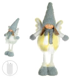 Boneco de Natal Menina em Pé com Led Azul e Branco... - BARBIZAN DECORE