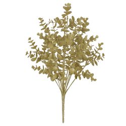 Galho Natalino Dourado Glitter Eucalipto Enfeite P... - BARBIZAN DECORE