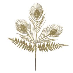 Galho Natal Folha Dourado Glitter Enfeite Arvore G... - BARBIZAN DECORE