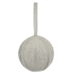 Jogo 2 Bolas De Natal Tweed Branco 10cm Natal - 38... - BARBIZAN DECORE