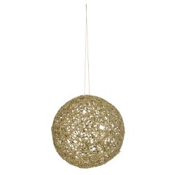 Jogo 2 Bolas de Natal Aramada Brilho Dourado 12cm ... - BARBIZAN DECORE