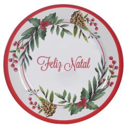 Jogo 6 Pratos De Melamina Raso Festão Natal - 3869... - BARBIZAN DECORE