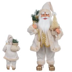 Papai Noel em Pé Champanhe Dourado Saco de Present... - BARBIZAN DECORE