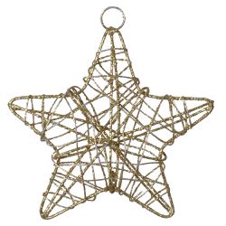 Enfeite Natal Estrela Pendente Decorativa Dourada ... - BARBIZAN DECORE