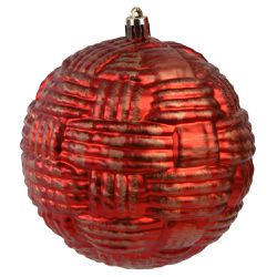 Jogo 3 Bolas De Natal Vermelho Com Dourado Luxo - ... - BARBIZAN DECORE