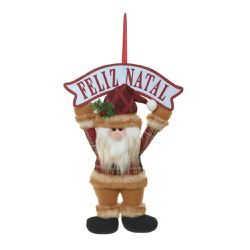 Enfeite Natal Pendurar Papai Noel com Placa Feliz ... - BARBIZAN DECORE
