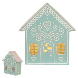 Casinha Natalina Candy Color com Led 13cm Azul e R... - BARBIZAN DECORE