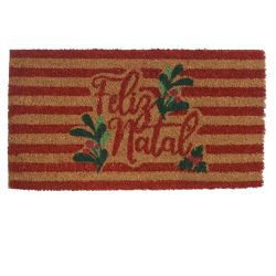 Tapete Capacho Decoração Natal Feliz Natal Listras... - BARBIZAN DECORE