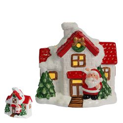 Enfeite Natal Casinha C/ Luz Natalina Papai Noel D... - BARBIZAN DECORE