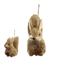 Decoração Natal Esquilo Palha Natural Com Pinha 10... - BARBIZAN DECORE