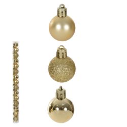 Jogo 15 Bolas de Natal Tubo Misto Dourado 3cm - 41... - BARBIZAN DECORE