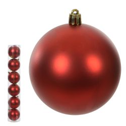 Jogo 6 Bolas de Natal Fosca Tubo Vermelho 8cm - 43... - BARBIZAN DECORE