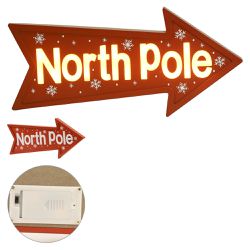 Placa Decorativa Polo Norte C/ Luz Led Vermelho 45... - BARBIZAN DECORE