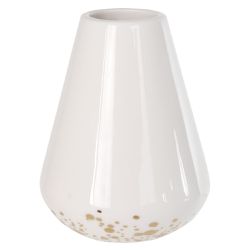 Vaso Decorativo Porcelana Branco Dourado 10,3cm - ... - BARBIZAN DECORE