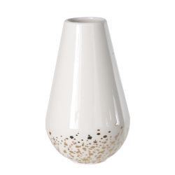 Vaso Decorativo Porcelana Branco Dourado 15cm - 42... - BARBIZAN DECORE
