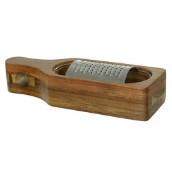 Ralador De Mesa Aço Inox Com Recipiente Madeira Ac... - BARBIZAN DECORE