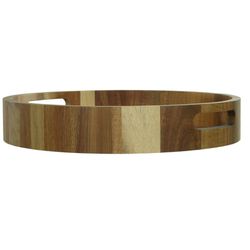 Bandeja Redonda Madeira Acácia 40cm - 83223001 - BARBIZAN DECORE