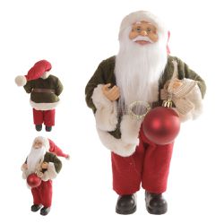 Papai Noel Em Pé C Bola 30cm Vermelho Verde Decora... - BARBIZAN DECORE