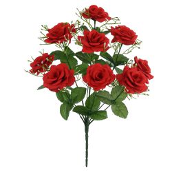 Buquê De Rosas 12 Flores Veludo Plantas Artificiai... - BARBIZAN DECORE