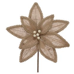Flor Bico De Papagaio Rústica Poinsetia Bege Juta ... - BARBIZAN DECORE