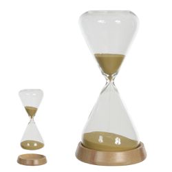 Ampulheta Decorativa Em Vidro Base Madeira 30 Minu... - BARBIZAN DECORE