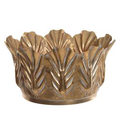 Vaso Decorativo Em Metal Bronze Flor Decoração 36c... - BARBIZAN DECORE