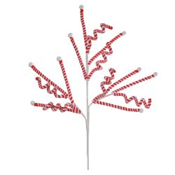 Galho Candy Cane Decor Branco Vermelho Enfeite Arv... - BARBIZAN DECORE
