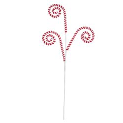 Galho Candy Natal Branco Vermelho Enfeite Arvore D... - BARBIZAN DECORE