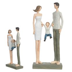 Família Decorativa Pai Mãe E 1 Filho Menino - 4325... - BARBIZAN DECORE