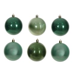 Jg 6 Bolas De Natal Tons Verde Perolada 8cm Decora... - BARBIZAN DECORE