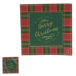 Guardanapo De Papel Xadrez Natal Vermelho Verde 20... - BARBIZAN DECORE