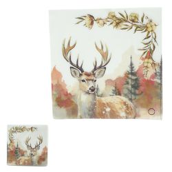 Guardanapo De Papel Rustico Rena Natal Bege 33cm 2... - BARBIZAN DECORE