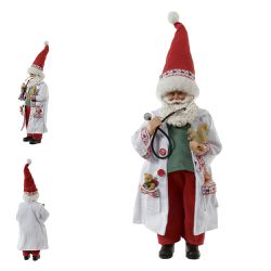 Papai Noel Em Resina Veterinário Animais 30cm Nata... - BARBIZAN DECORE