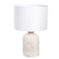 Abajur Decorativo em Cerâmica Bivolt Off White Nat... - BARBIZAN DECORE