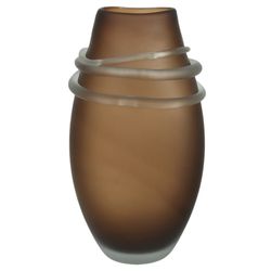Vaso Vidro Decorativo Aplicação Marrom 31cm - 4520... - BARBIZAN DECORE