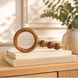 Lupa Decorativa em Madeira e Vidro Minimalista 21c... - BARBIZAN DECORE