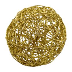Bola Decorada Aramada Brilho Dourado 20cm - 38979 - BARBIZAN DECORE