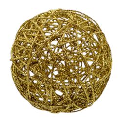 Jogo 2 Bolas De Natal Aramada Brilho Dourado 15cm ... - BARBIZAN DECORE