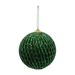 Kit 3 Bolas Natal Decoradas Verde Com Brilho 10cm ... - BARBIZAN DECORE
