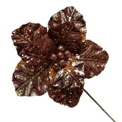 Flor Natalina Poinsetia Cobre 23cm - 36398 - BARBIZAN DECORE