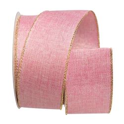 Fita Decorativa 6,3cm Rosa Detalhes Dourado 9,14m ... - BARBIZAN DECORE