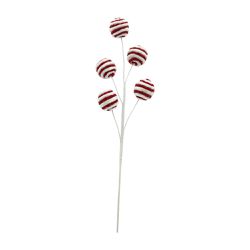 Galho De Natal Pick Bolas 47cm Vermelho E Branco -... - BARBIZAN DECORE