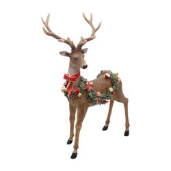 Rena Decorativa em Pé com Festão Natalino 46cm - 4... - BARBIZAN DECORE